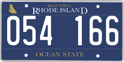 RI license plate 054166