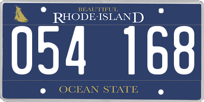 RI license plate 054168