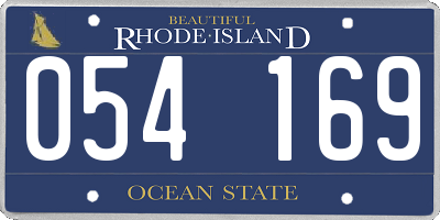 RI license plate 054169