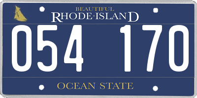 RI license plate 054170