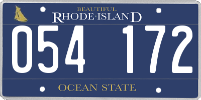 RI license plate 054172