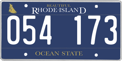 RI license plate 054173