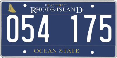 RI license plate 054175
