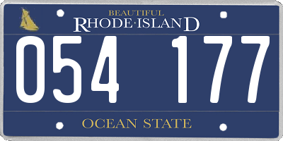 RI license plate 054177