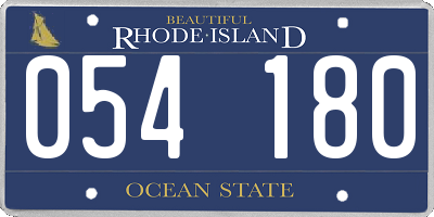 RI license plate 054180