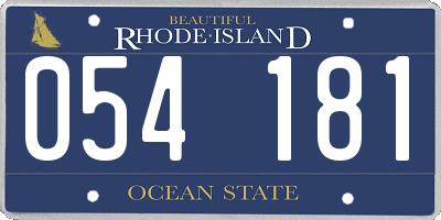 RI license plate 054181
