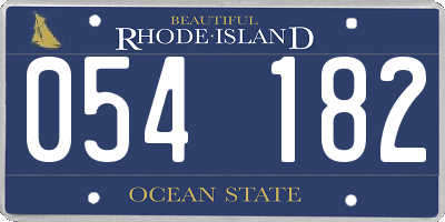 RI license plate 054182