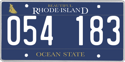 RI license plate 054183