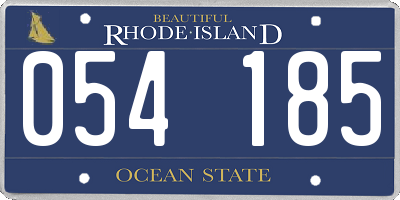 RI license plate 054185