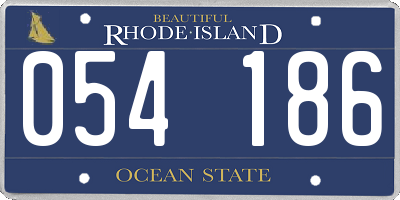 RI license plate 054186