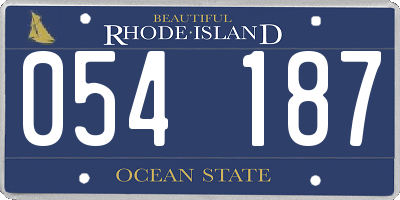 RI license plate 054187