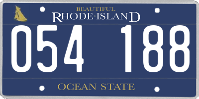 RI license plate 054188