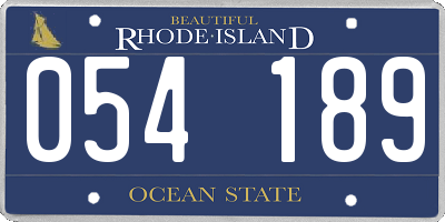 RI license plate 054189