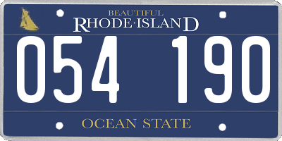 RI license plate 054190