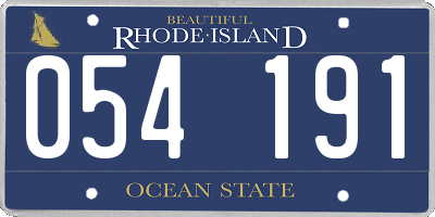 RI license plate 054191