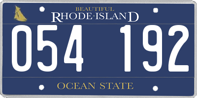 RI license plate 054192