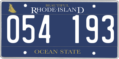 RI license plate 054193