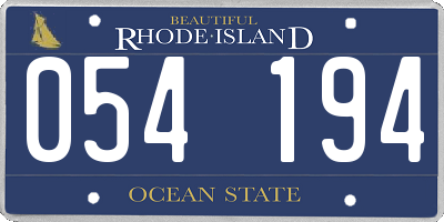 RI license plate 054194