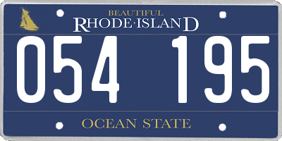 RI license plate 054195