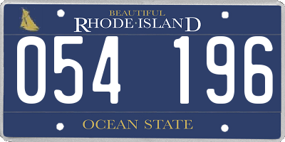 RI license plate 054196