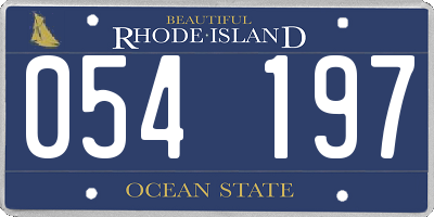 RI license plate 054197