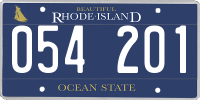 RI license plate 054201