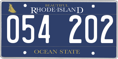 RI license plate 054202