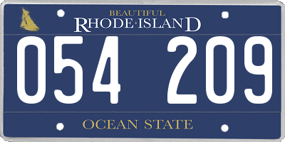 RI license plate 054209