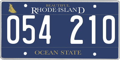 RI license plate 054210