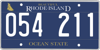 RI license plate 054211