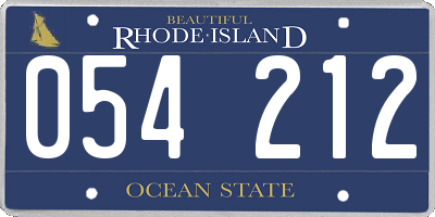 RI license plate 054212