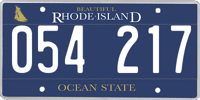 RI license plate 054217