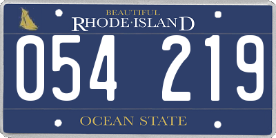 RI license plate 054219