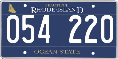 RI license plate 054220