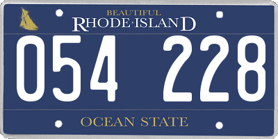 RI license plate 054228