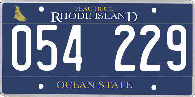 RI license plate 054229