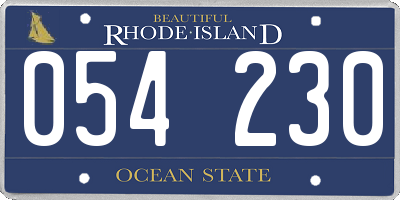 RI license plate 054230