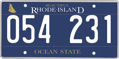 RI license plate 054231