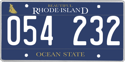RI license plate 054232
