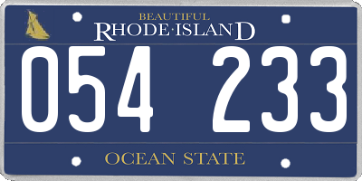 RI license plate 054233