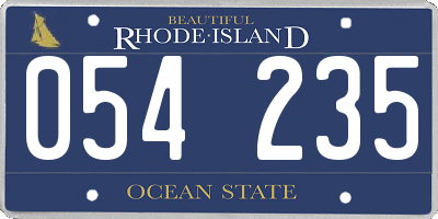 RI license plate 054235
