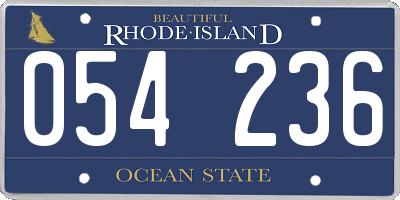 RI license plate 054236