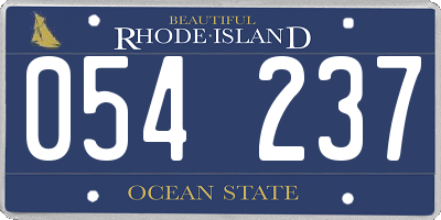 RI license plate 054237