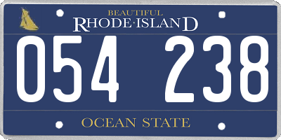 RI license plate 054238