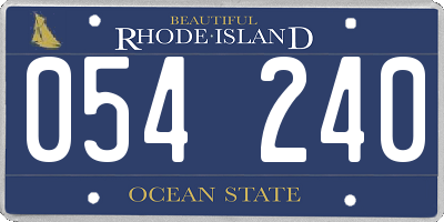 RI license plate 054240
