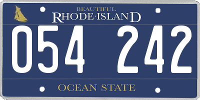 RI license plate 054242
