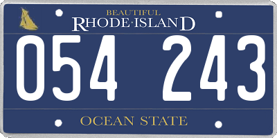 RI license plate 054243
