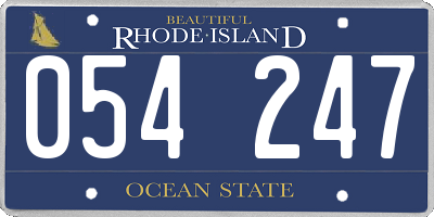 RI license plate 054247