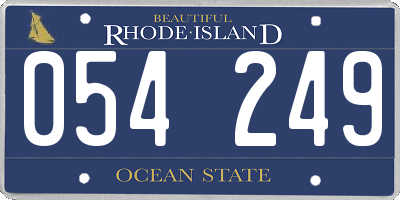 RI license plate 054249