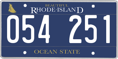 RI license plate 054251